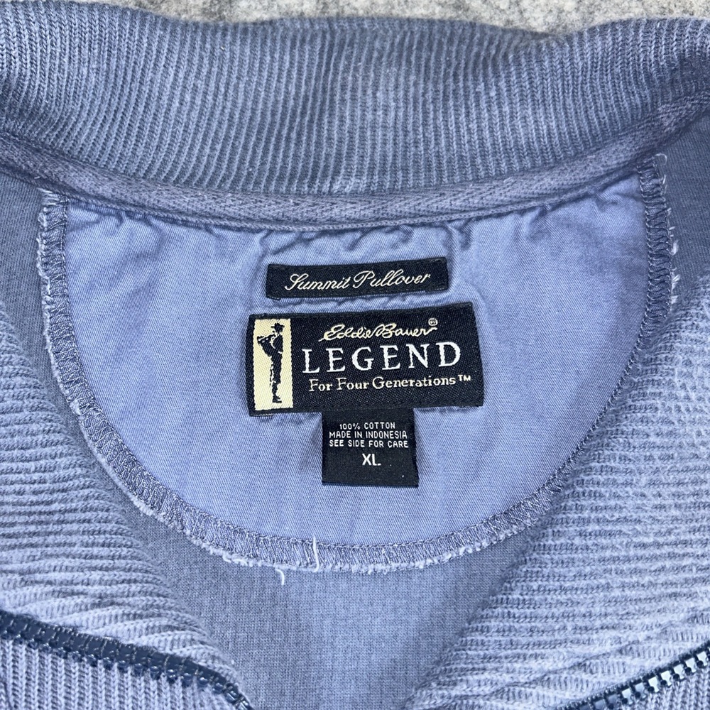 Eddie Bauer Legend Sweater XL Gray Sweatshirt Summit Pullover 1/4 Zip Pockets - Picture 3 of 8